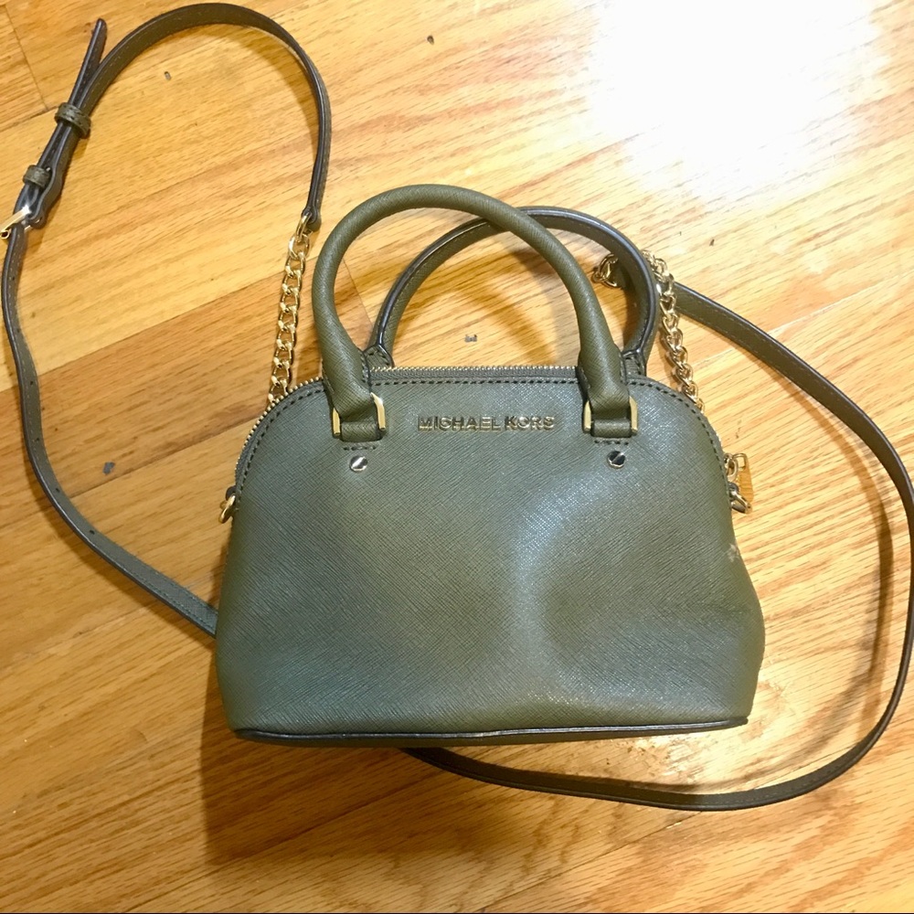 Michael Kors olive Cindy dome mini crossbody